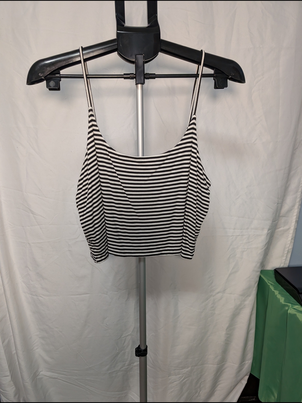 BP Striped Black & White Cropped Tank Top, Size L